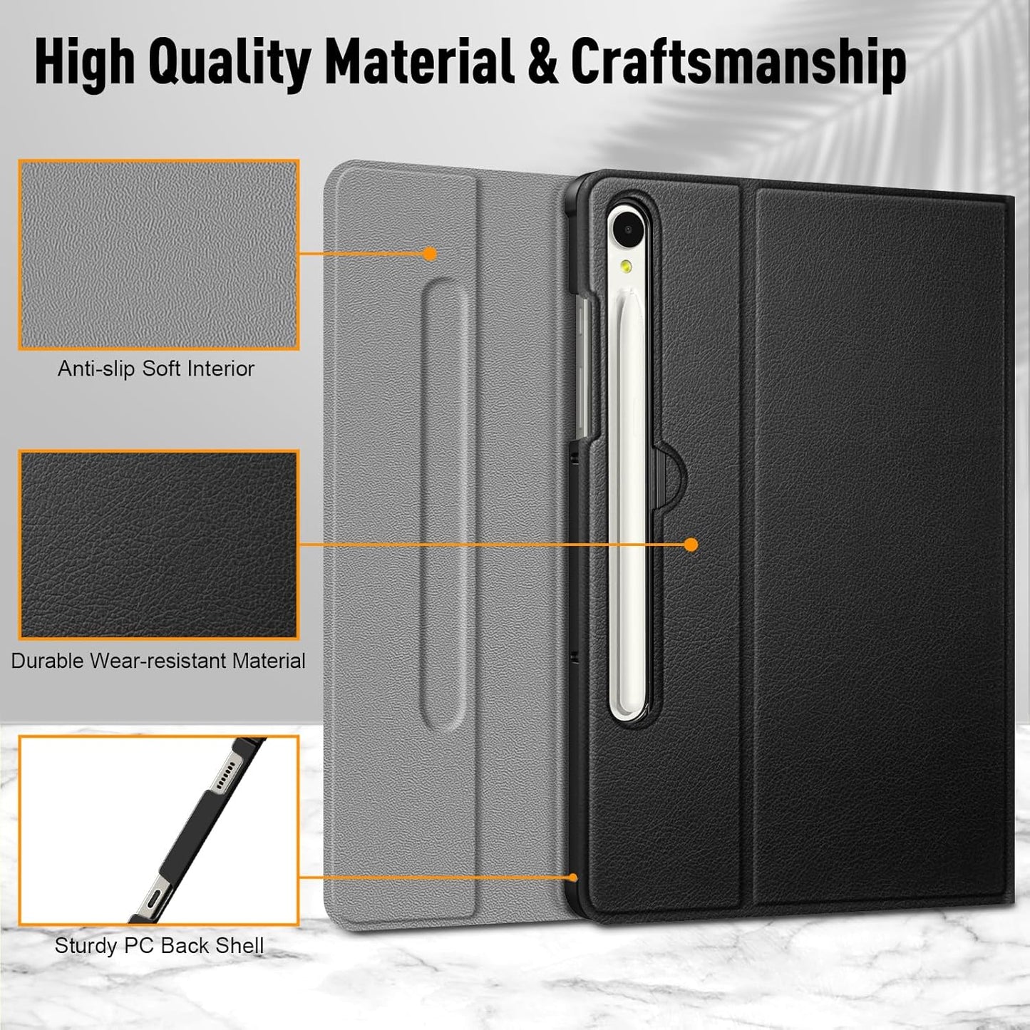 FINTIE Tastatur Hülle für Samsung Galaxy Tab S9 11 Zoll Deutscher  Tastatur, Schwarz