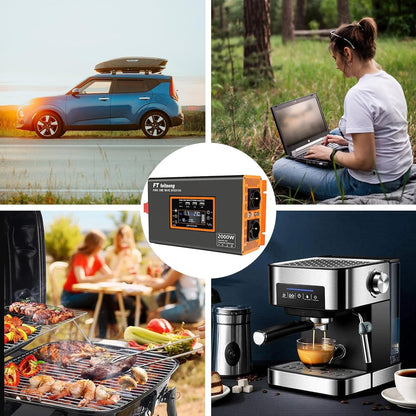 FT feiteeng 2000W/4000W Wechselrichter 12V auf 230V Reiner Sinus,30W USB-C