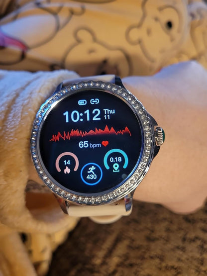 Fitoncloud NX19 Smartwatch Damen, 1,3" HD Touchscreen Fitness Tracker IP68 iOS Android Silber