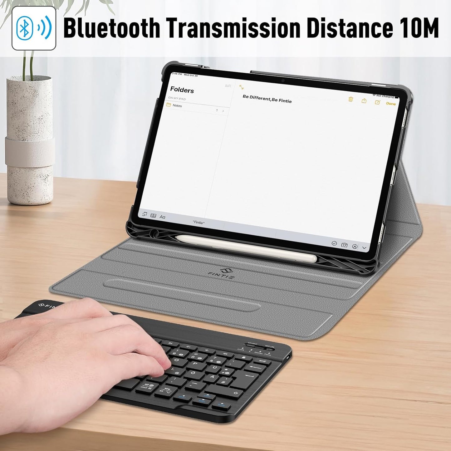 FINTIE Tastatur Hülle für Samsung Galaxy Tab S9 11 Zoll Deutscher  Tastatur, Schwarz
