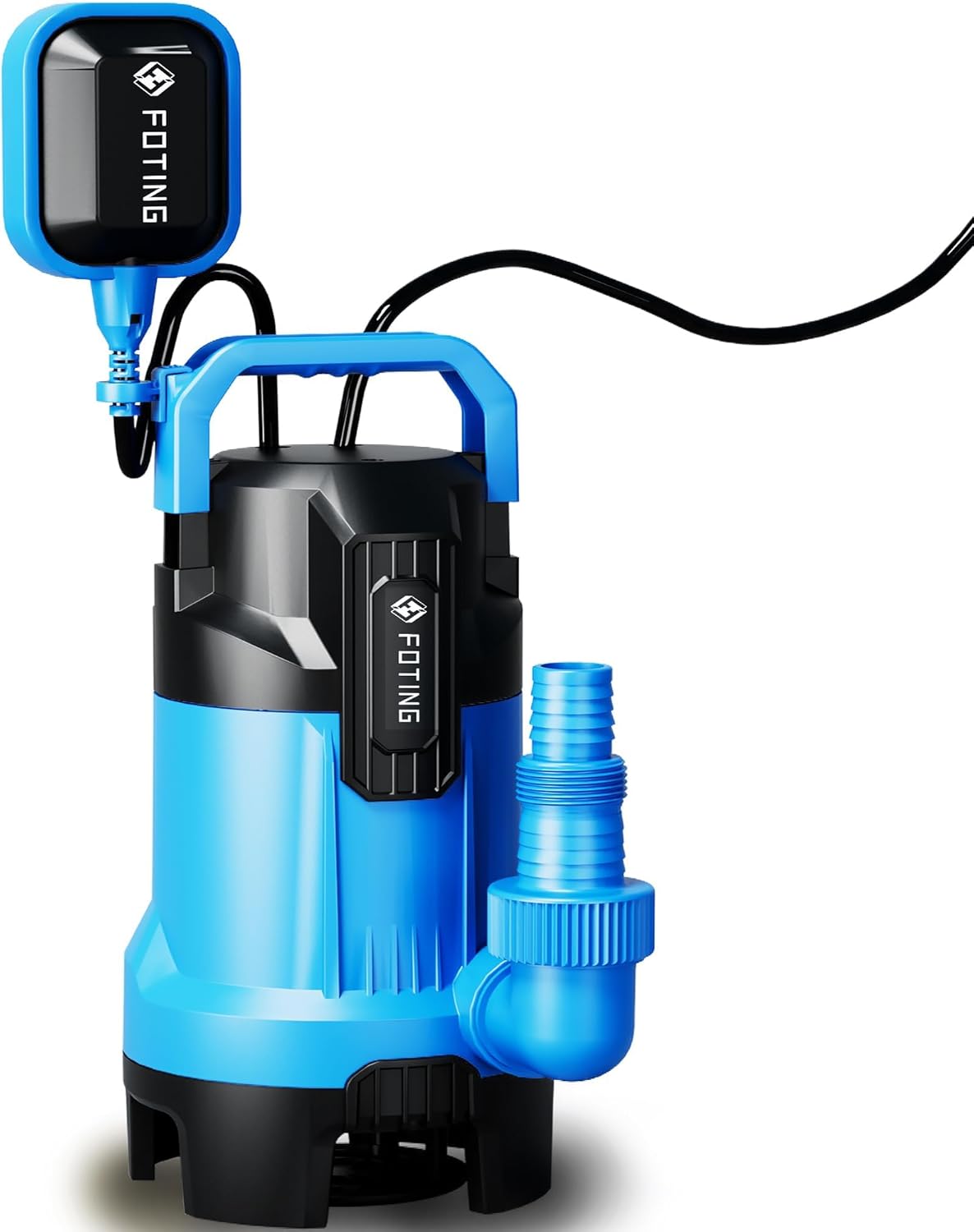 FOTING Schmutzwassertauchpumpe 550 W, 16.000 l/h, Förderhöhe bis 8 m