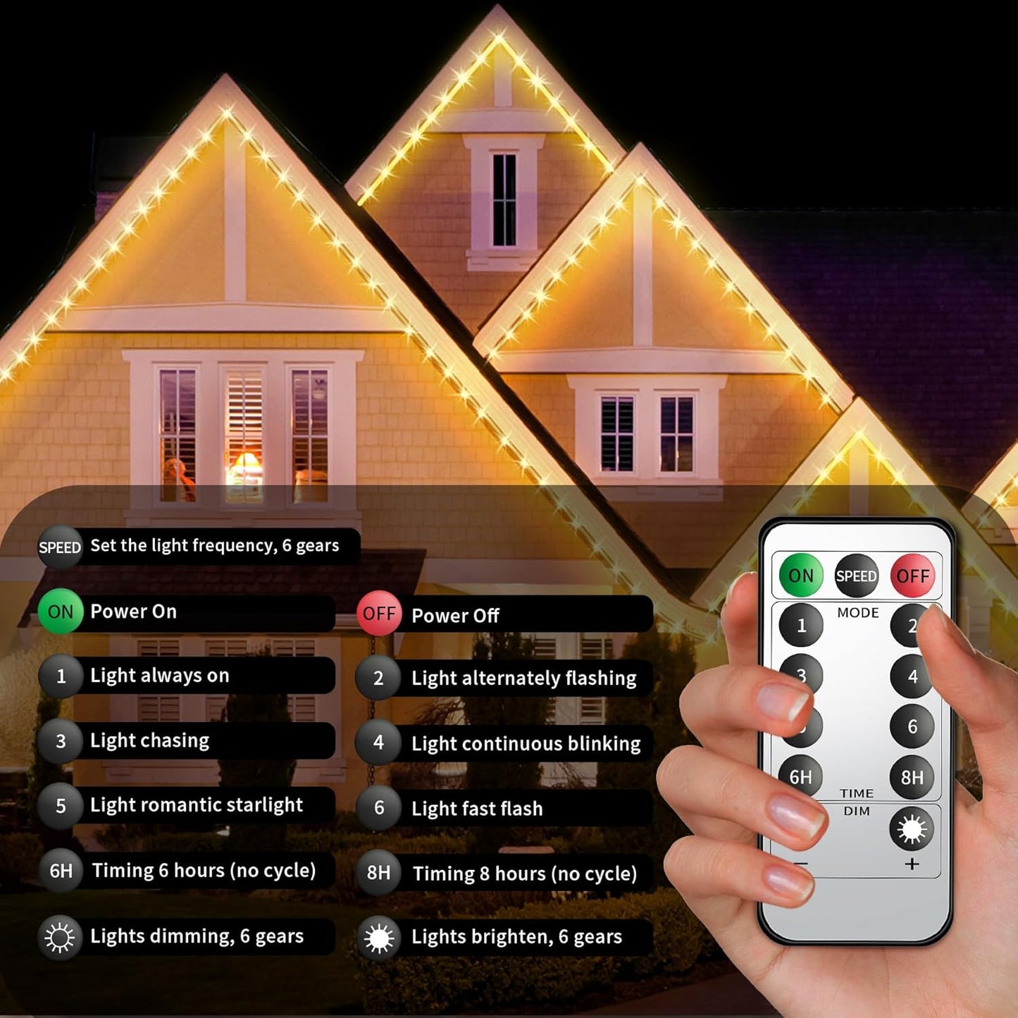 Forever Speed 50M LED Lichterschlauch Außen WarmWeiß mit 6 Modi Helligkeit Dimmbar Timer,1800 LEDs