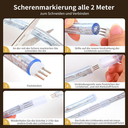 Forever Speed 50M LED Lichterschlauch Außen WarmWeiß mit 6 Modi Helligkeit Dimmbar Timer,1800 LEDs