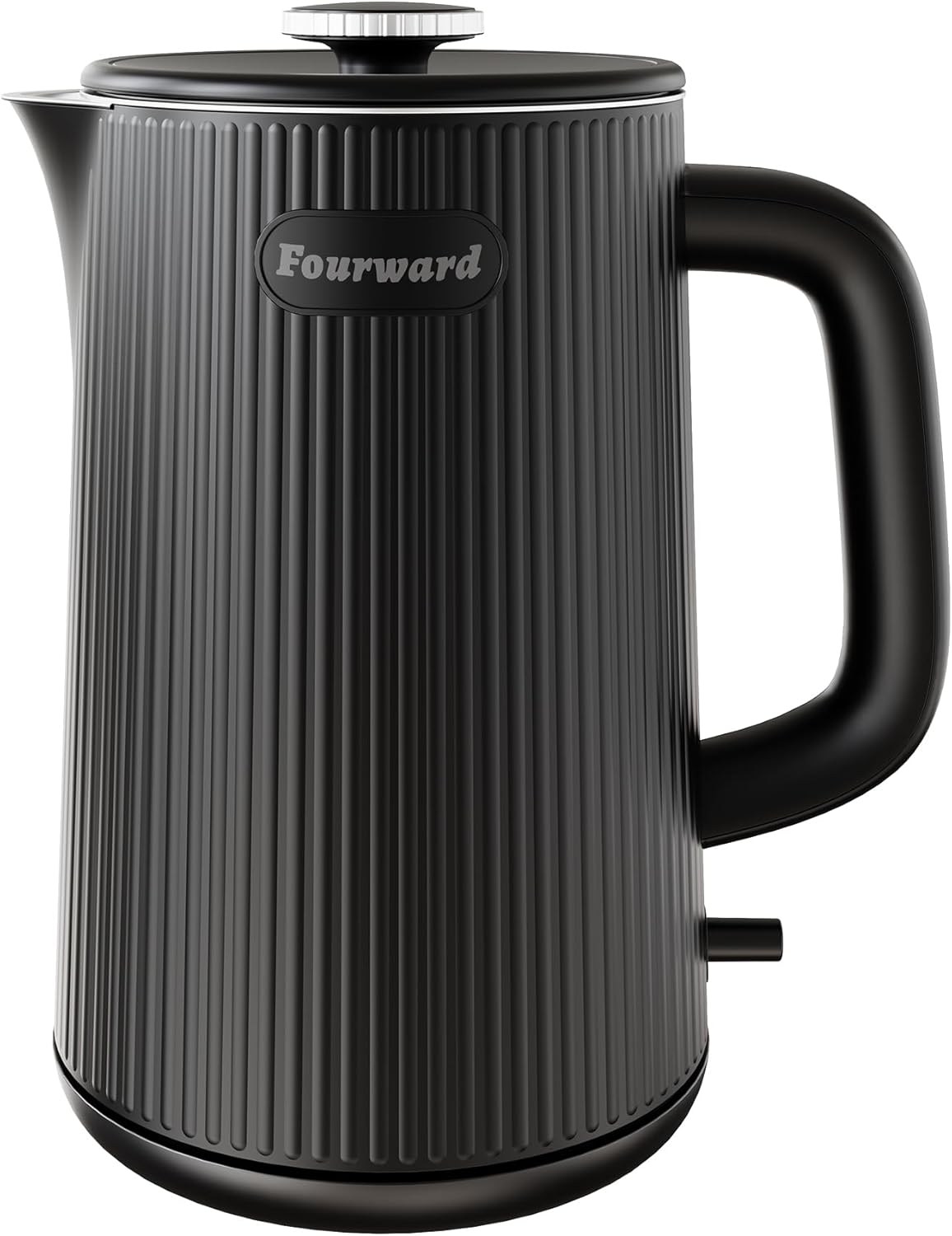 Fourward Wasserkocher - Edelstahl Kettle mit 1,7L Fassungsvermögen, 2200W Schwarz