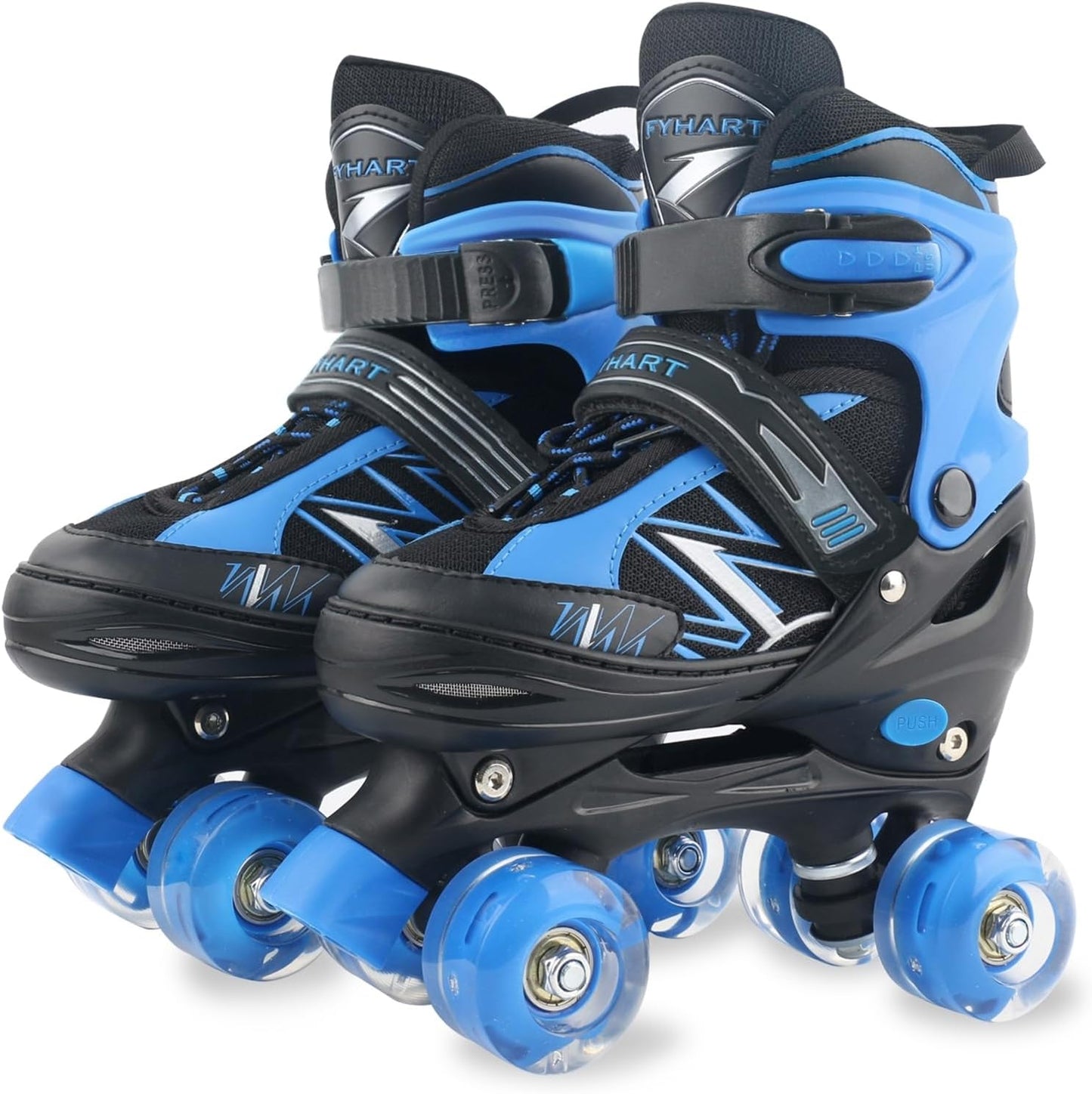 FYHART Kinder-Rollschuhe für Kinder,  Inline-Skates, Medium, Blau, verstellbare Kinder-Rollschuhe mit Leuchtrollen
