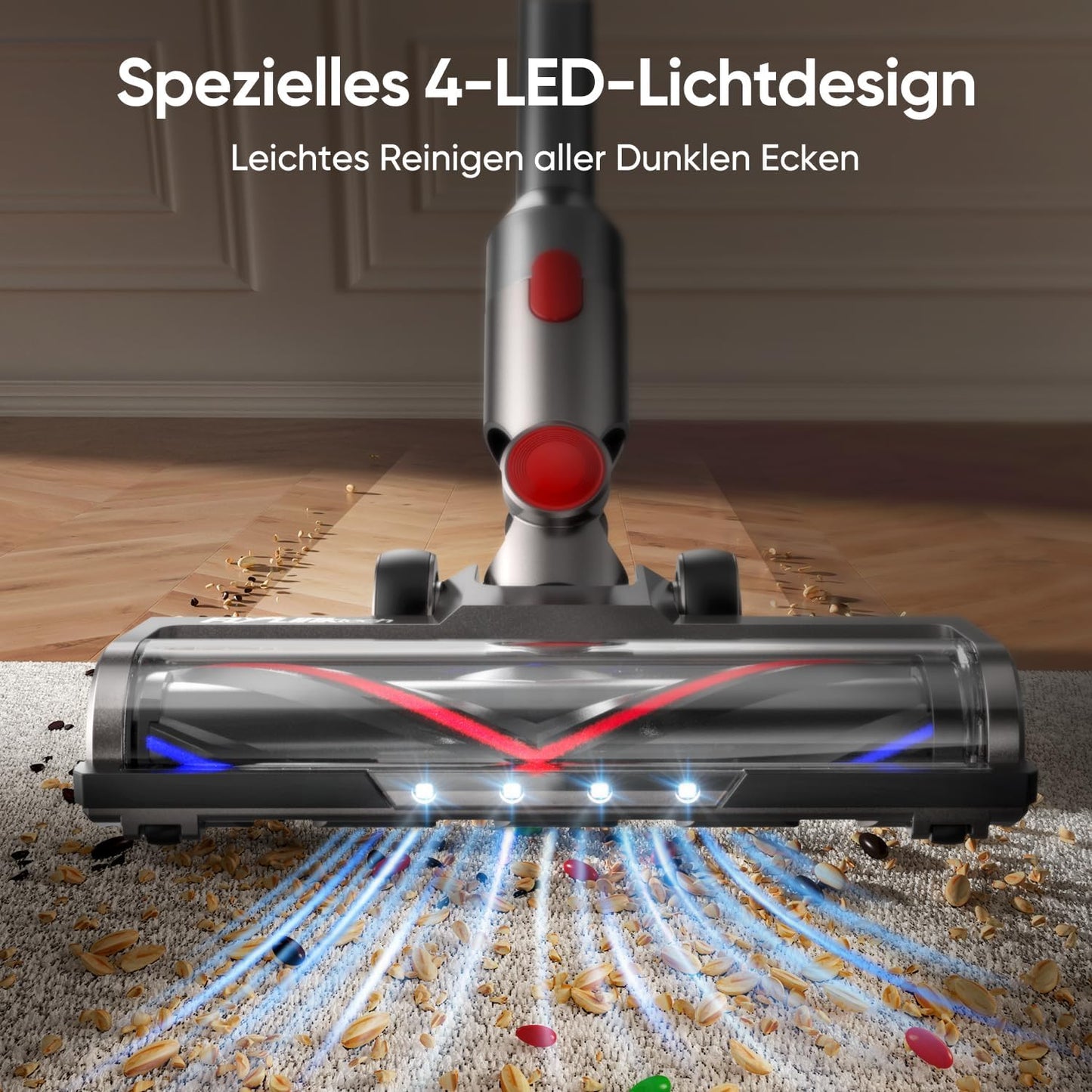 FLYLINKTECH Bürste kompatibel für Dyson V7, V8, V10, V11, V15 Staubsauger, Bürste mit 4-LED Scheinwerfern