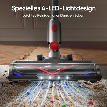 FLYLINKTECH Bürste kompatibel für Dyson V7, V8, V10, V11, V15 Staubsauger, Bürste mit 4-LED Scheinwerfern