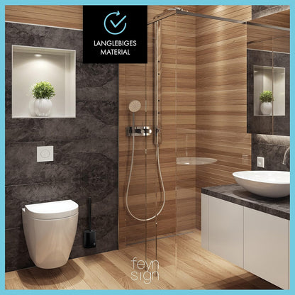 Feynsign Silikon-Toilettenbürste, 3-in-1 Premium-Silikon und Edelstahl,Schwarz