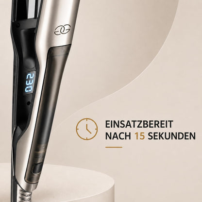 Golden Goods Steampod Glätteisen Locken Lockenstab und Glätteisen 2-in-1 42mm