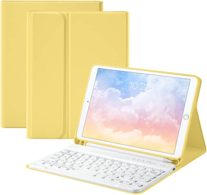 GUDOU Bluetooth Smart Stand für iPad (10,2 Zoll), abnehmbarer iPad-Ständer mit Stifthalter, automatischer Umschalt-/Wartemodus, Gelb