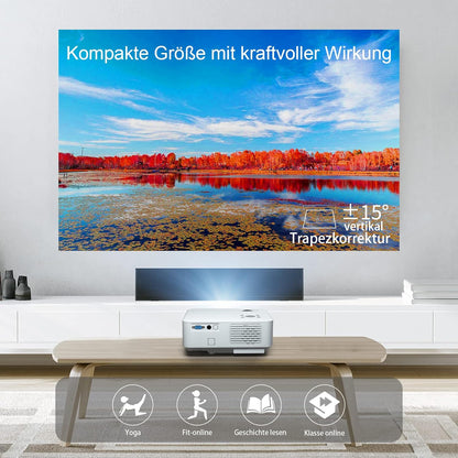 Giaomar Beamer, 5G  Full HD, 9500 Lumen Native 1080P  4K Heimkino