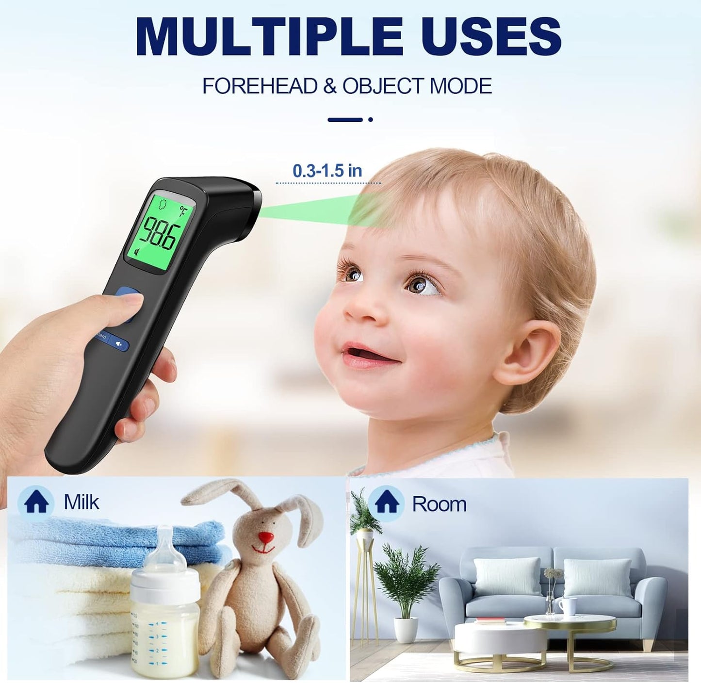 GoodBaby Kontaktlos Infrarot Stirnthermometer für Babys mit Fieberalarm LCD-Bildschirm