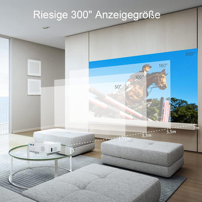 Giaomar Beamer, 5G  Full HD, 9500 Lumen Native 1080P  4K Heimkino