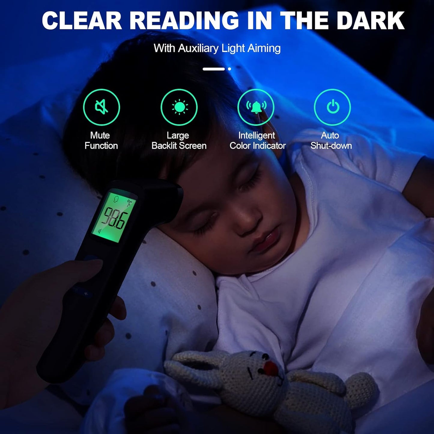 GoodBaby Kontaktlos Infrarot Stirnthermometer für Babys mit Fieberalarm LCD-Bildschirm