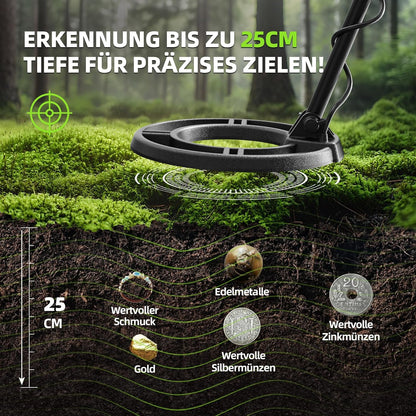 GreenRex Metalldetektor Profi 10-Zoll IP68 Wasserdichte  LCD-Display