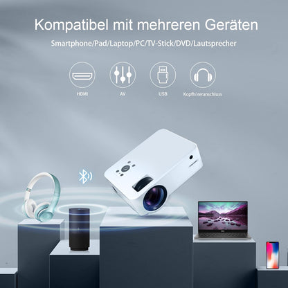 Giaomar Beamer, 5G  Full HD, 9500 Lumen Native 1080P  4K Heimkino