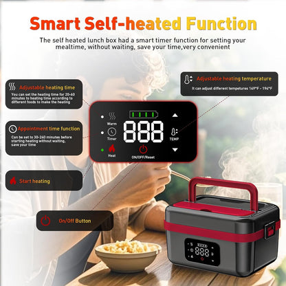 Gamexop  Beheizte Lunchbox Wiederaufladbare Selbstheizende 1L Tragbare Elektrische Lunchbox