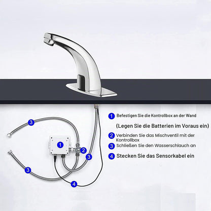 Gangang Bad Wasserhahn mit Sensor Infrarot Berührungsloser Waschtischarmatur