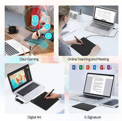 Tablette tactile GAOMON S620 avec 4 touches et stylet, adaptée au travail et à l'apprentissage à distance, idéale pour OSU !