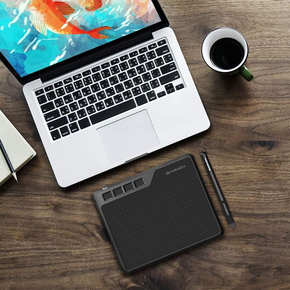Tablette tactile GAOMON S620 avec 4 touches et stylet, adaptée au travail et à l'apprentissage à distance, idéale pour OSU !