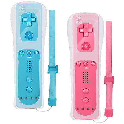 2 x Wii-Fernbedienung, Gamecontroller Remote Bewegungssensor  Gamepad Controller(Rot+Blau)