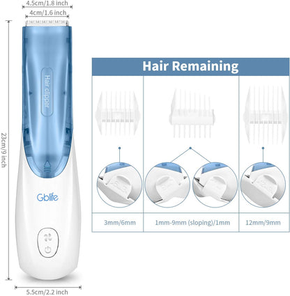 Gblife Kinder Haarschneider Elektronischer Haarschneidemaschine Kit mit Großem Haar-Aufbewahrungsbox automatischer Erfassung Haarschneider Funktion Safe Ceramic Blade für Kleiner Kinder