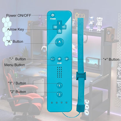 2 x Wii-Fernbedienung, Gamecontroller Remote Bewegungssensor  Gamepad Controller(Rot+Blau)