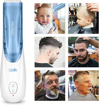 Gblife Kinder Haarschneider Elektronischer Haarschneidemaschine Kit mit Großem Haar-Aufbewahrungsbox automatischer Erfassung Haarschneider Funktion Safe Ceramic Blade für Kleiner Kinder