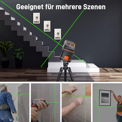 GOCHIFIX LG0102 Kreuzuinienlaser Grün Selbstnivellierender Laser Wasserwaage
