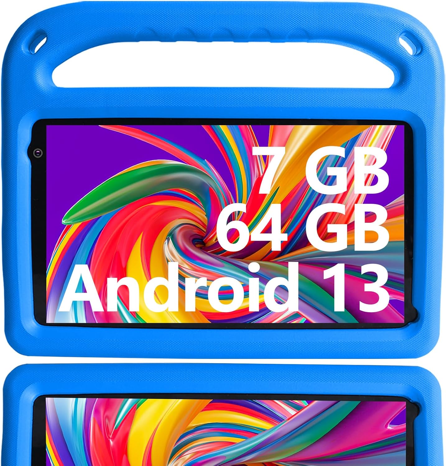 GOODTEL 7 Zoll Android Tablet, Android System mit 7 GB + 64 GB Speicher Bluetooth, Blau
