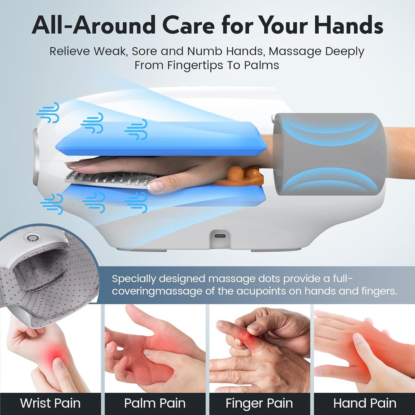 Handmassagegeräte Elektrische, Kabelloses mit Wärmefunktion,(Weiß)