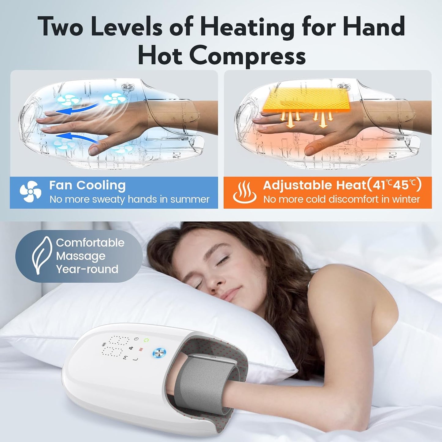 Handmassagegeräte Elektrische, Kabelloses mit Wärmefunktion,(Weiß)