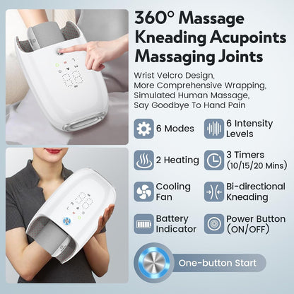 Handmassagegeräte Elektrische, Kabelloses mit Wärmefunktion,(Weiß)