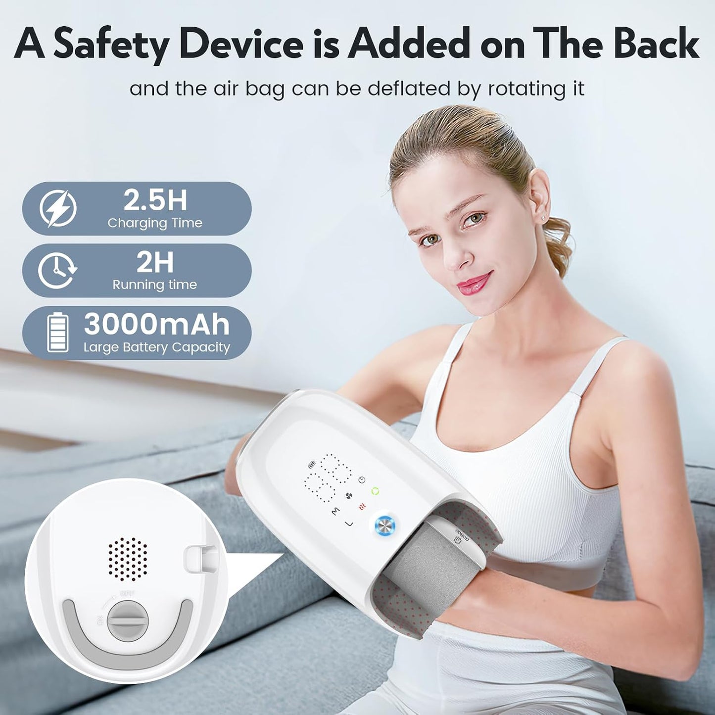 Handmassagegeräte Elektrische, Kabelloses mit Wärmefunktion,(Weiß)