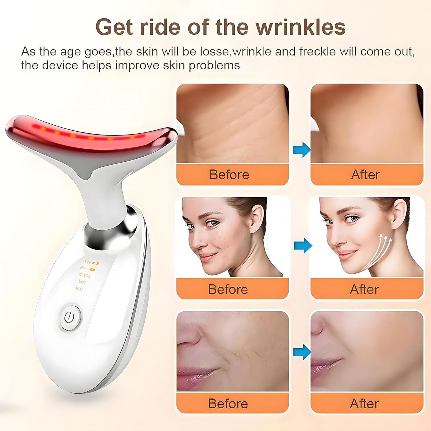 Gesichts- und Nackenmassagegerät 7-in-1, LED-Gesichtsbildhauer,