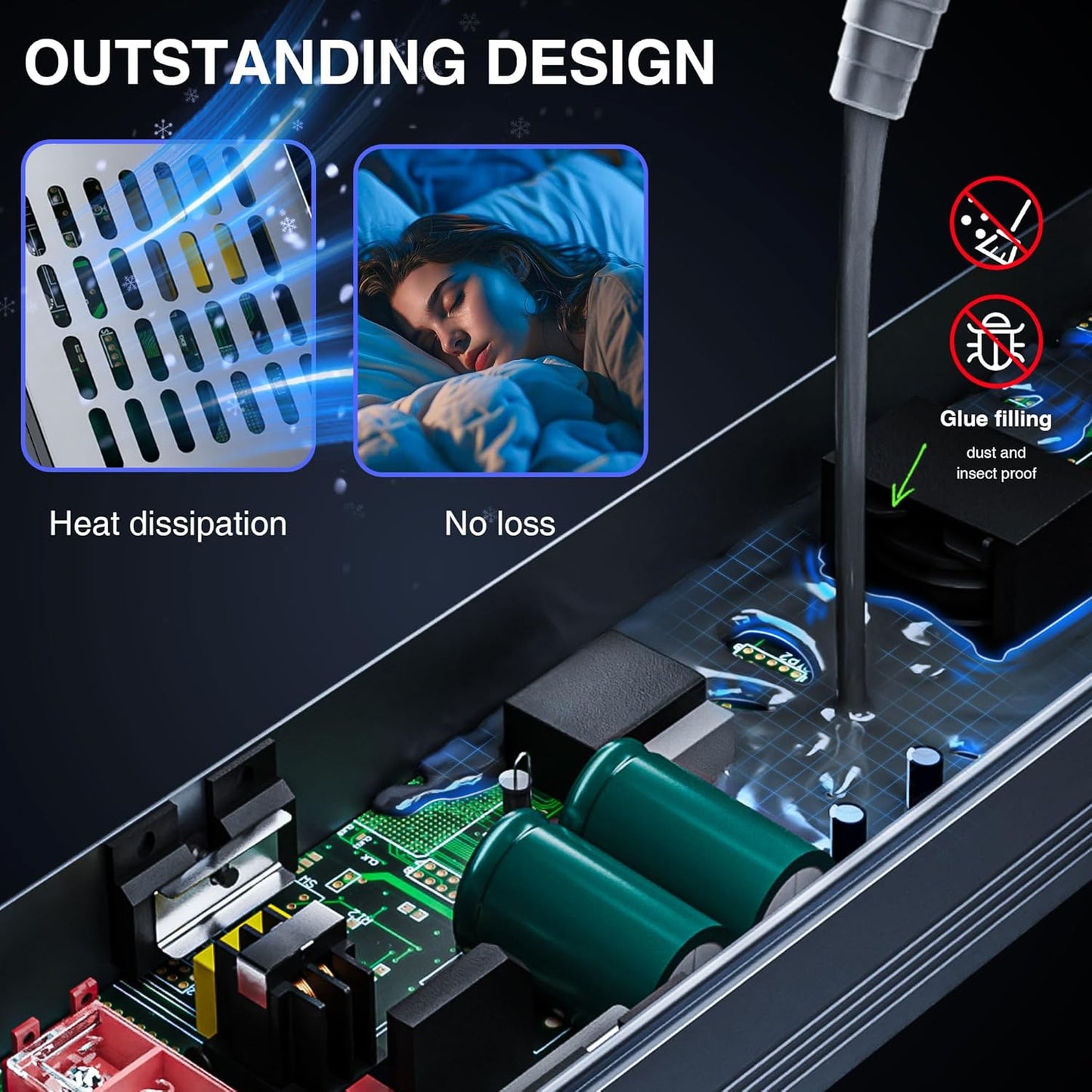 4 X GEEKLUX LED Netzteil Trafo 24v dimmbar 150W, Led Transformator 220 230 Volt  AC auf 24 Volt DC
