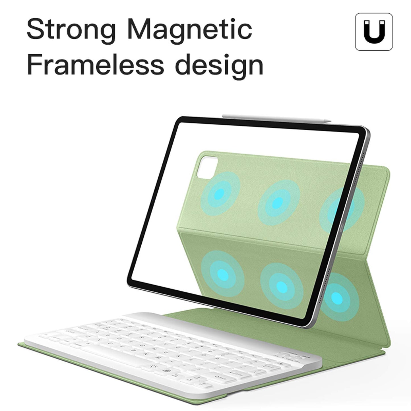 GUDOU iPad Pro 11 Zoll Case Hülle 2021/2020, abnehmbare Hülle mit Kabelauslöser und BT-Case, dünne, schlanke Smart-Folio-Hülle (Matcha)