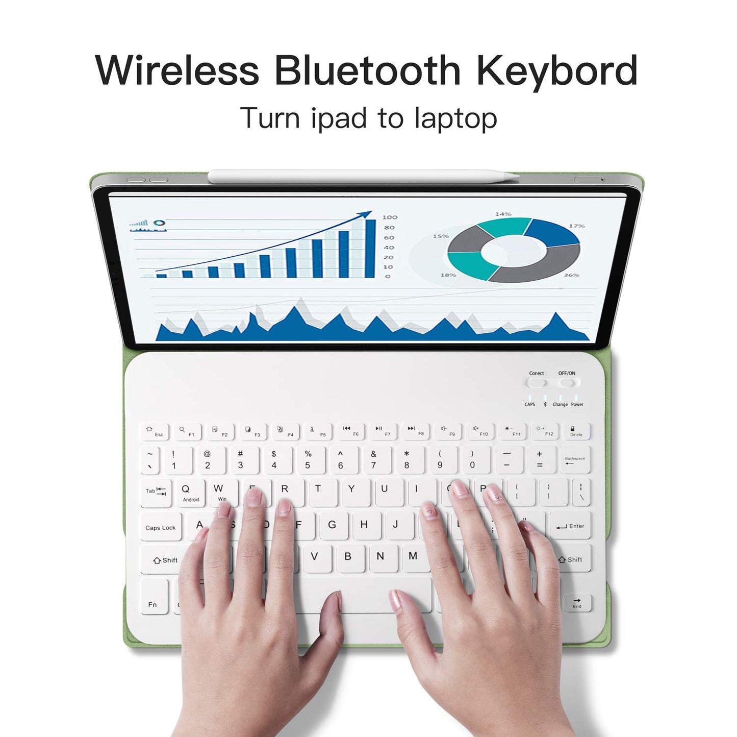 GUDOU iPad Pro 11 Zoll Case Hülle 2021/2020, abnehmbare Hülle mit Kabelauslöser und BT-Case, dünne, schlanke Smart-Folio-Hülle (Matcha)