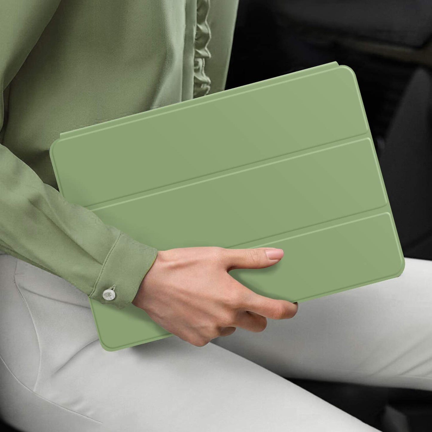 GUDOU iPad Pro 11 Zoll Case Hülle 2021/2020, abnehmbare Hülle mit Kabelauslöser und BT-Case, dünne, schlanke Smart-Folio-Hülle (Matcha)