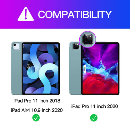 GUDOU iPad Pro 11 Zoll Case Hülle 2021/2020, abnehmbare Hülle mit Kabelauslöser und BT-Case, dünne, schlanke Smart-Folio-Hülle (Matcha)