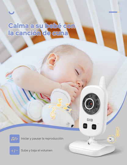GHB Baby Monitor Babyphone mit LCD Bildschirm Schwarz Nur Audio