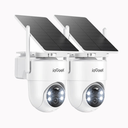 2 X ieGeek 2K Überwachungskamera Aussen Solar: 360° PTZ Kamera Überwachung Aussen