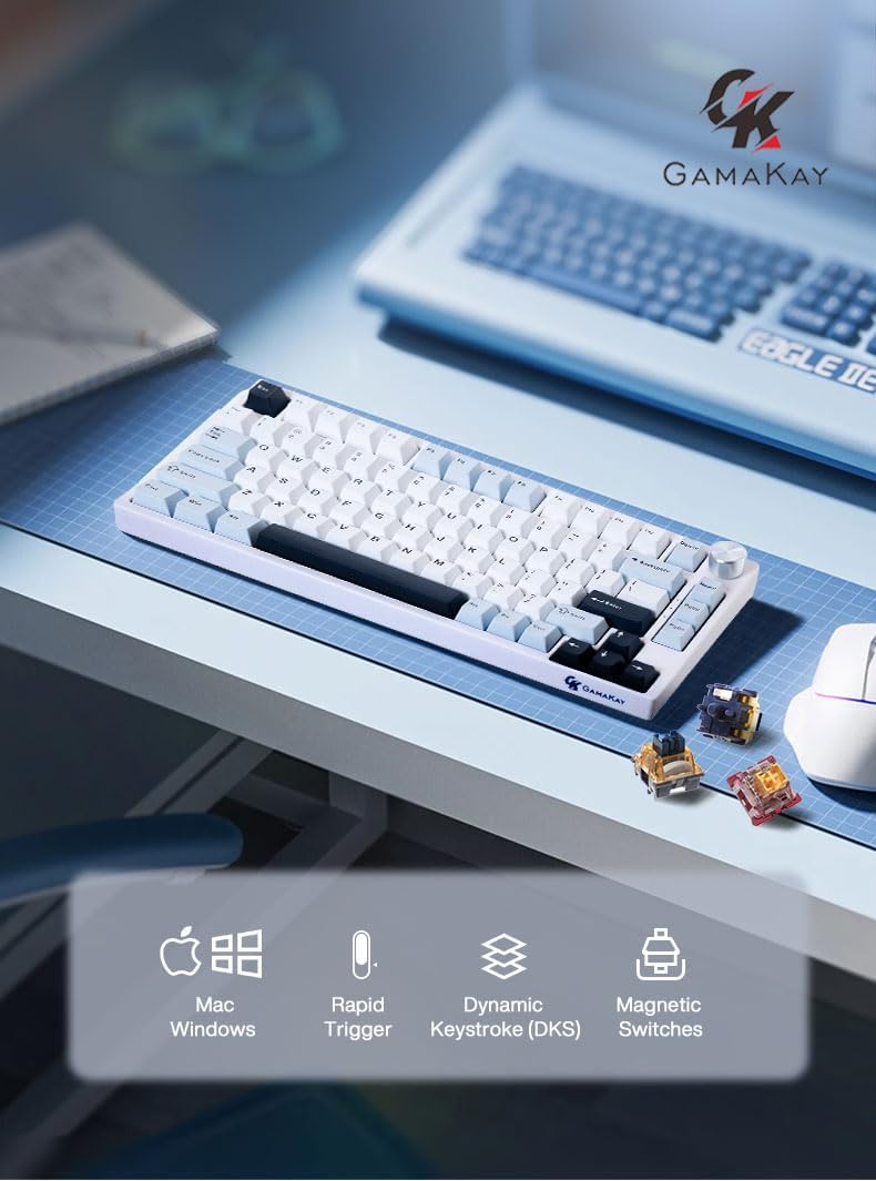GK GAMAKAY TK75 HE Hall Effekt Tastatur Mechanische Tastatur  Bluetooth/2.4GHz