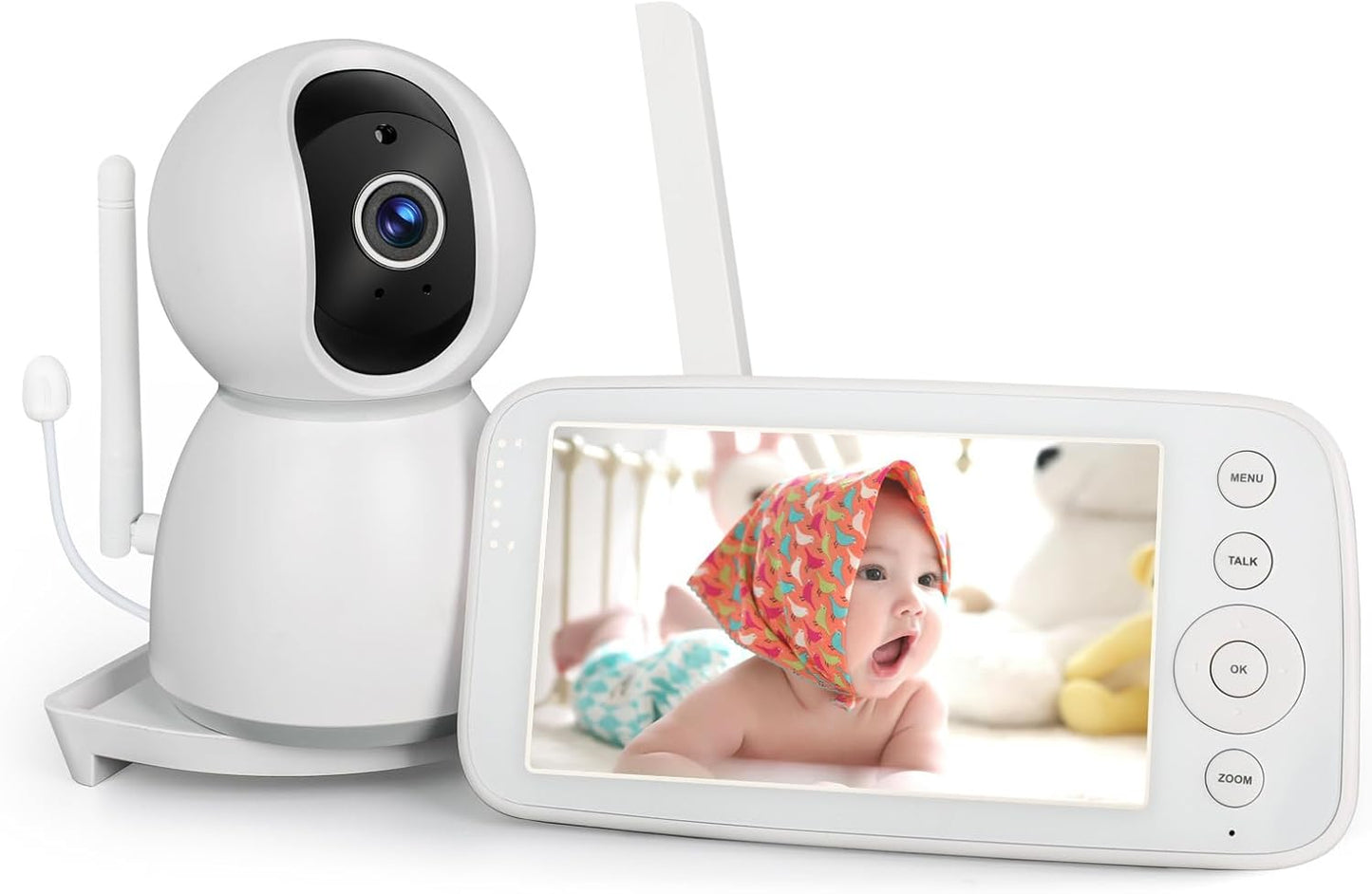Gleeso Babyphone, 5 Zoll HD 1280 x 720 IPS-Display, Video-Babyphone mit Kamera und Audio
