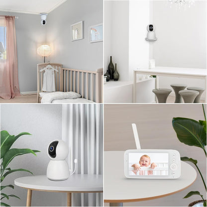 Gleeso Babyphone, 5 Zoll HD 1280 x 720 IPS-Display, Video-Babyphone mit Kamera und Audio