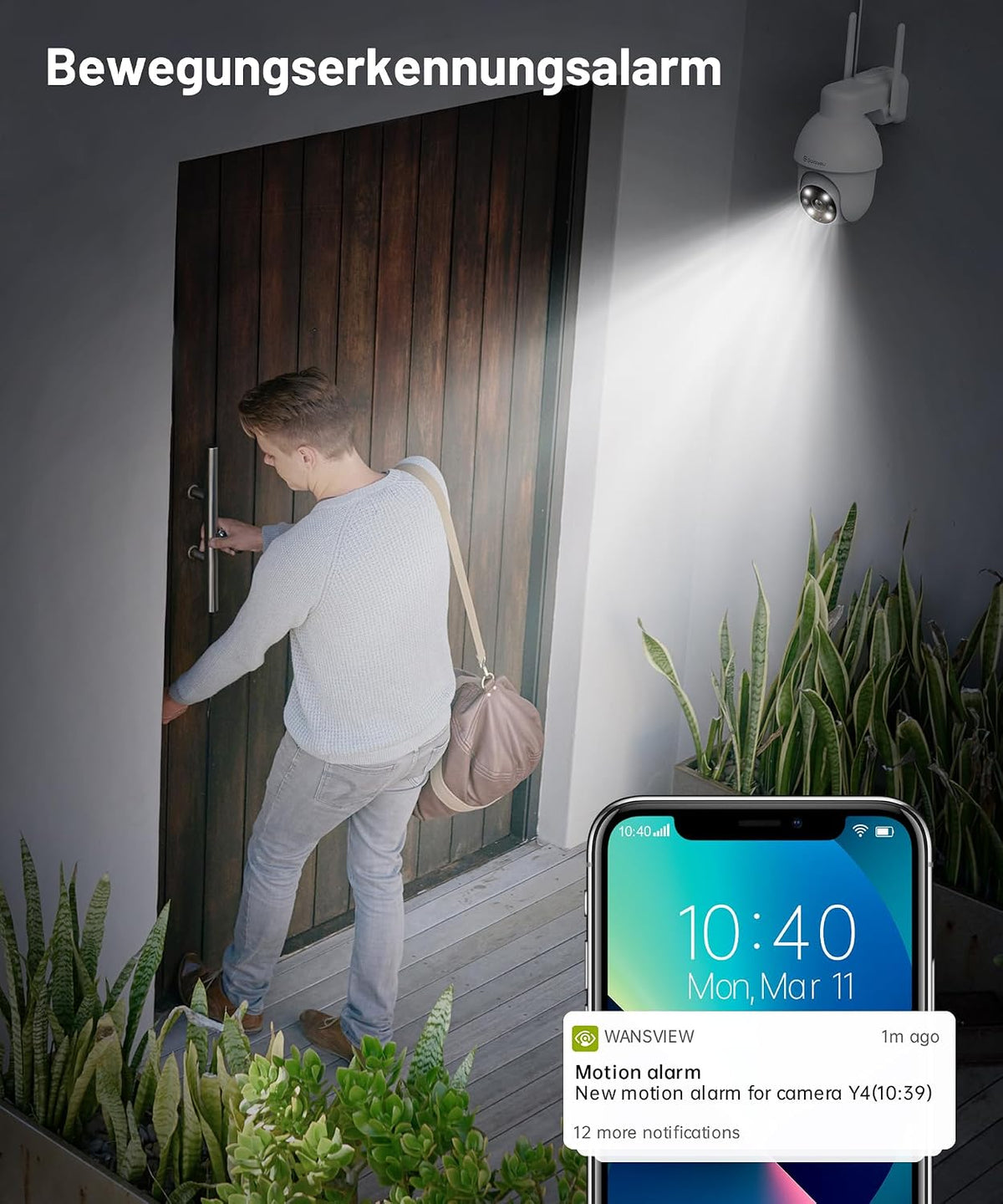 GALAYOU 2K PTZ WLAN-Überwachungskamera  kabellose 360° IP-Kamera (2 Stück) Weiß