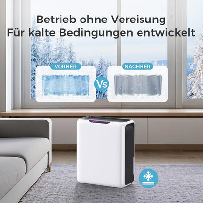 Luftentfeuchter 3L, Elektrisch für 20㎡,Dual Peltier,30dB,24H Timer