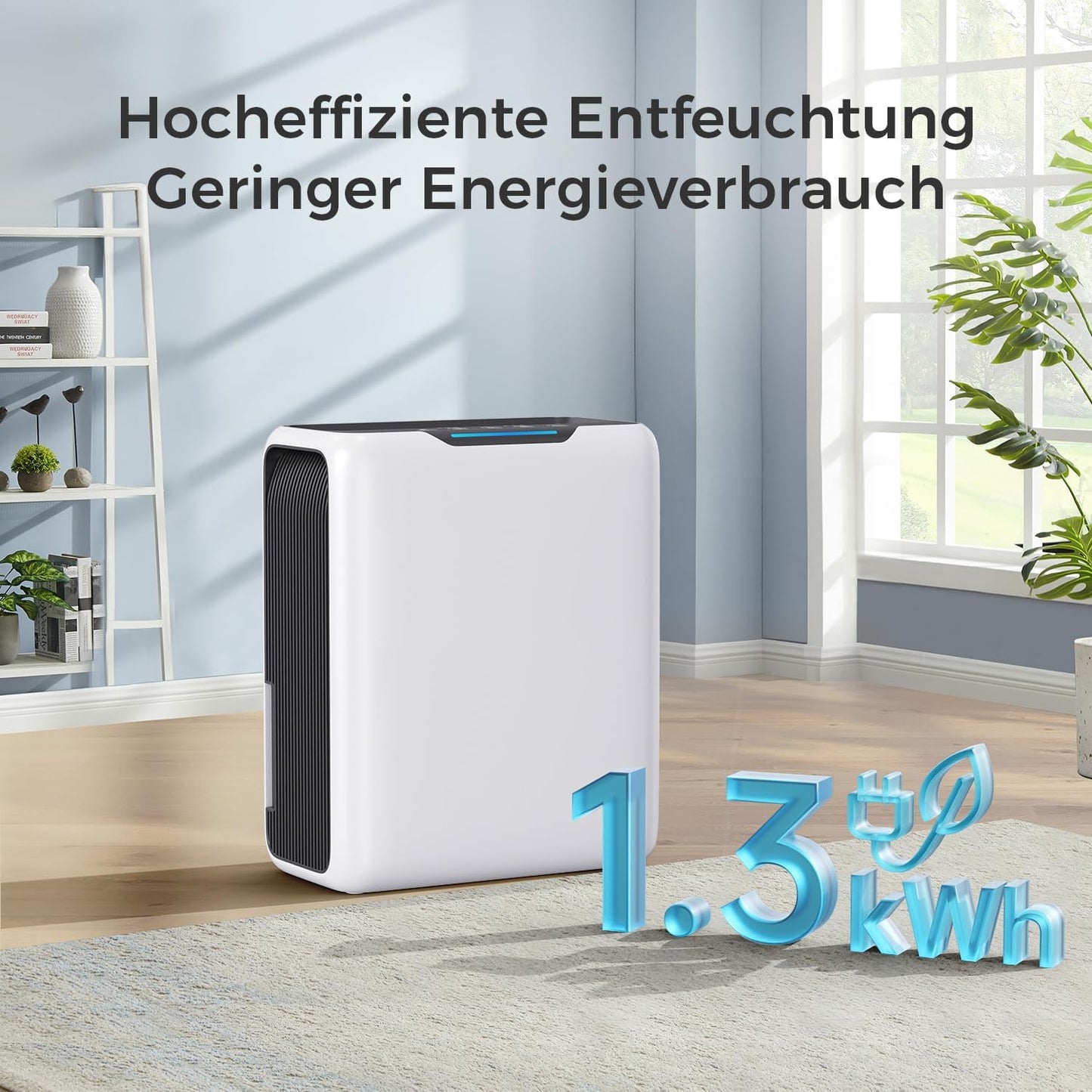 Luftentfeuchter 3L, Elektrisch für 20㎡,Dual Peltier,30dB,24H Timer