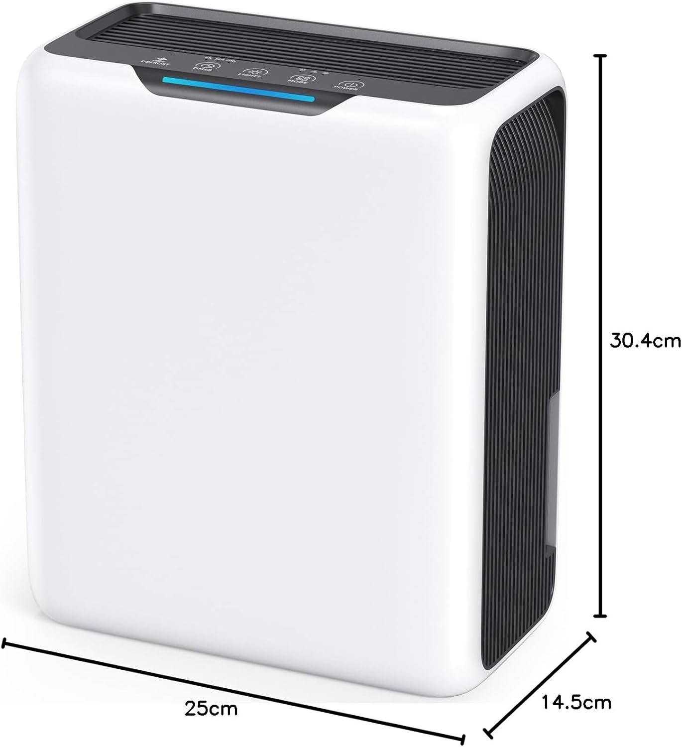 Luftentfeuchter 3L, Elektrisch für 20㎡,Dual Peltier,30dB,24H Timer