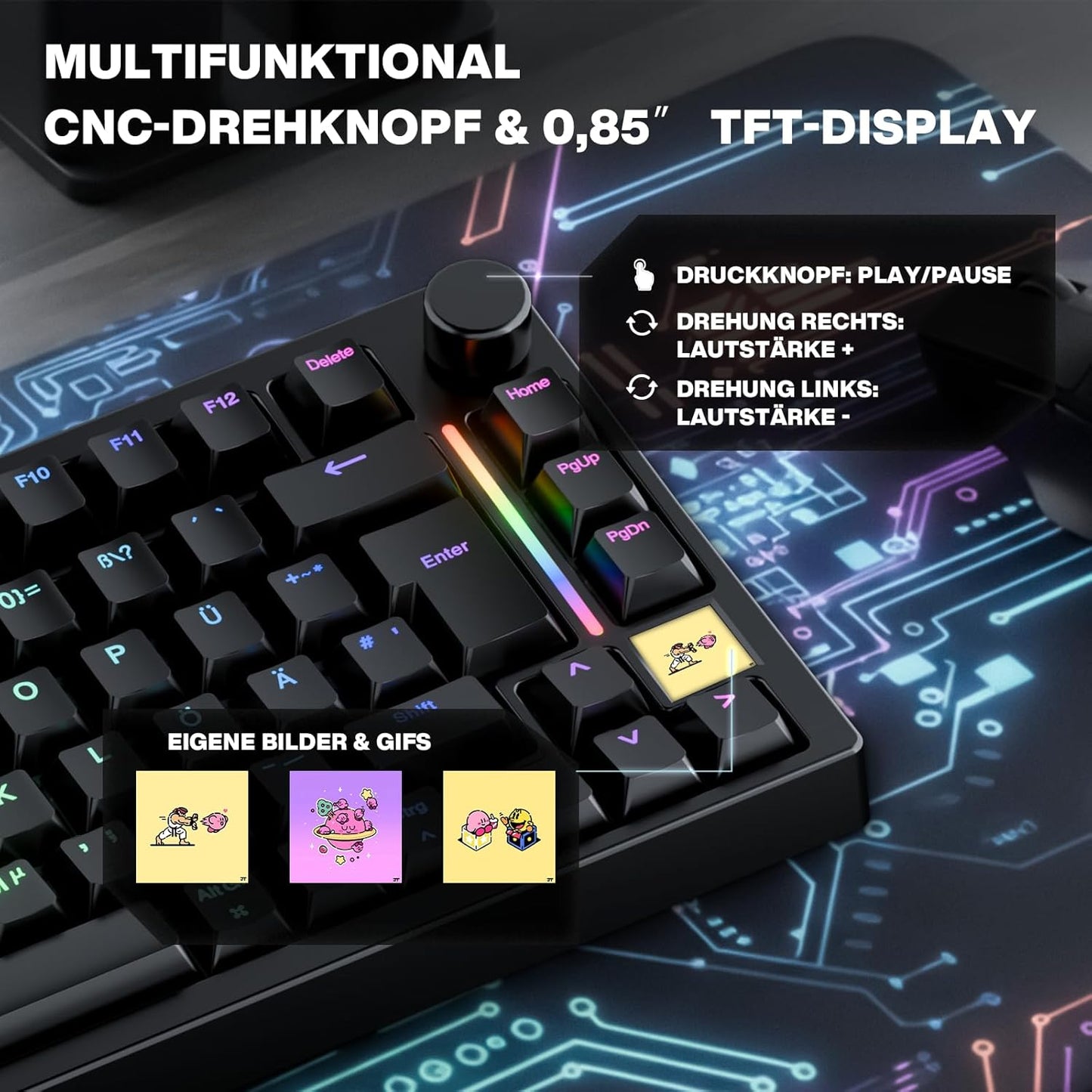 GK GAMAKAY TK75HE V2 75% Rapid Trigger Kabelloses Gaming Tastatur QWERTZ